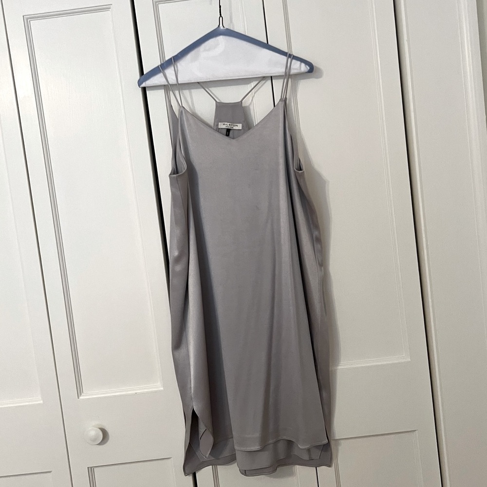 Halston Heritage Silver Slip Dress size 10